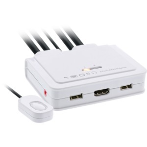Kabel Przełącznik KVM, 2-portowy, HDMI, 4K, USB, Audio