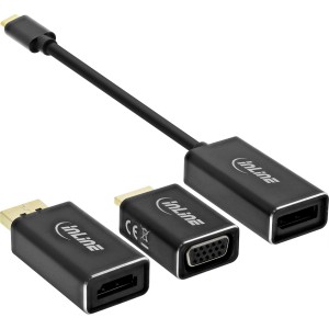 Zestaw konwertera wyświetlacza USB 6 w 1, 4K/60 Hz, czarny