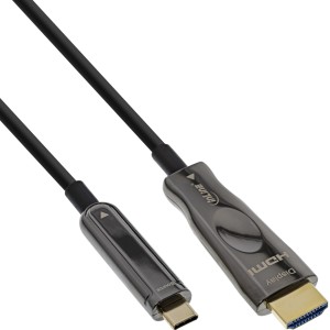 Kabel AOC do wyświetlacza USB, męski USB-C na męski HDMI (tryb alternatywny DP), 25 m