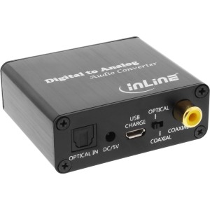 Konwerter audio z sygnału cyfrowego na analogowy Toslink i wejście RCA na stereo RCA