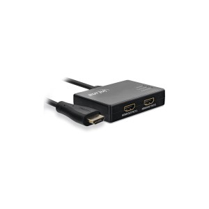 Rozdzielacz kablowy HDMI 2-portowy, 4K/60 Hz, z kablem zasilającym USB, 0,5m