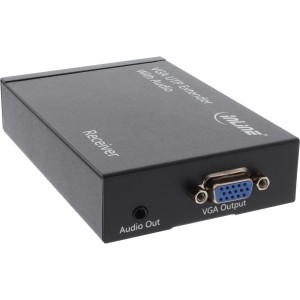 Odbiornik VGA + Audio Extender max. 300m poprzez kabel sieciowy UTP/STP RJ45