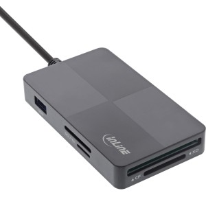 Koncentrator z wieloma czytnikami kart USB 3.2, SD/TF/MS/XD/CF, 3-portowy USB-A, podwójny