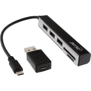 Czytnik kart USB OTG i 3-portowy koncentrator USB 2.0 dla SDXC i microSD + adapter