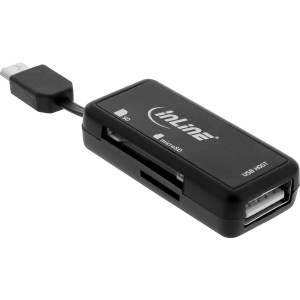 Czytnik kart OTG Dual Flex dla SD, micro SD z portem USB i 2 gniazdami na karty
