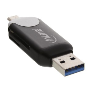 Podwójny czytnik kart USB 3.0, USB A i Micro-USB 2.0 dla SDXC i microSDXC