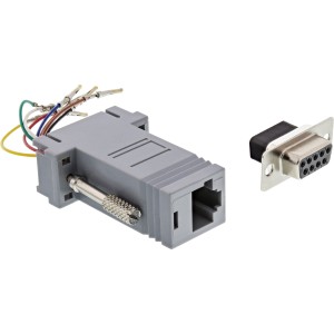 Adapter 9-pinowy żeński Sub-D / żeński RJ45
