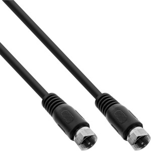 Kabel SAT 2x ekranowany, bardzo niskostratny 2x męski F >75dB czarny 5m