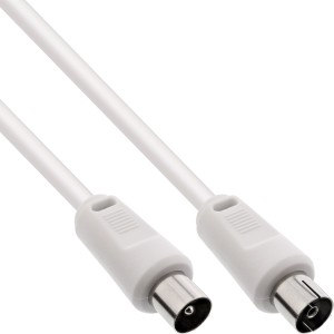Kabel antenowy 2x ekranowany, bardzo niskostratny >75dB, biały, 7m