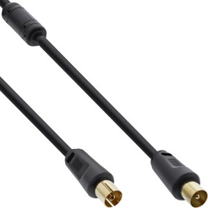Kabel antenowy 2x ekranowany >85dB czarny 0,5m