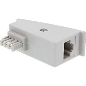 Adapter TAE-F DSL, męski TAE-F / żeński RJ45, 8P2C do Fritzbox, szary