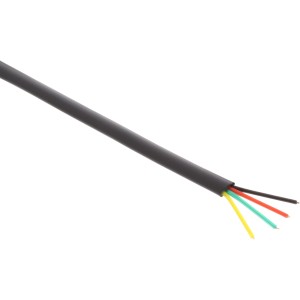 Kabel modułowy 4-żyłowy kabel taśmowy, czarny, 100 m, pierścień