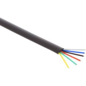 Kabel modułowy 6-żyłowa taśma Kabel czarny 100m z pierścieniem