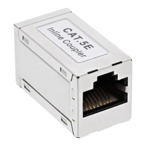 Adapter kat.5e, w pełni ekranowany, metalowy, 2x RJ45 F/F, 1:1