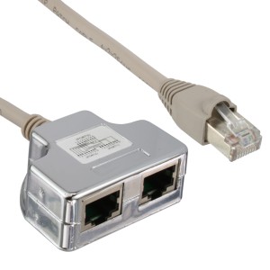 Rozgałęźnik Cat.5e do dwóch różnych połączeń za pomocą jednego kabla krosowego RJ45 8P8C