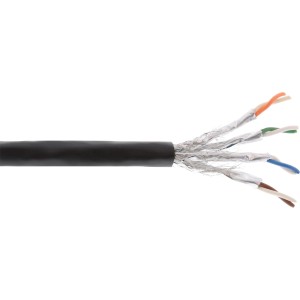 Instalacja zewnętrzna. Kabel S/FTP PiMF kat.7a AWG 23 miedź 1200 MHz PE, 50m