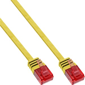 Płaski, ultracienki kabel krosowy U/UTP kat. 6 Gigabit gotowy, żółty 1m