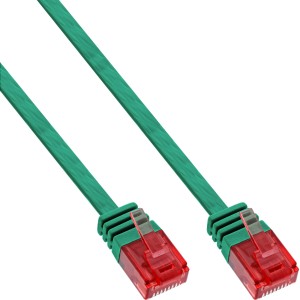 Płaski, ultracienki kabel krosowy U/UTP kat. 6 Gigabit, gotowy, zielony, 1,5 m