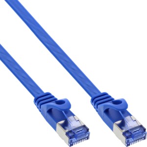 Kabel krosowy płaski, U/FTP, kat. 6A, niebieski, 7m
