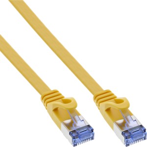 Kabel krosowy płaski, U/FTP, kat. 6A, żółty, 7m