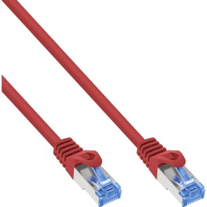 kabel krosowy kat.6A, S/FTP, TPE (LSZH), CCA, czerwony, 3m
