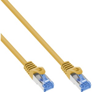 kabel krosowy, kat.6A, S/FTP, TPE (LSZH), CCA, żółty, 0,5m