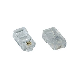 Wtyczka modułowa 8P4C RJ45 do zaciskania na kabel taśmowy ISDN 100szt