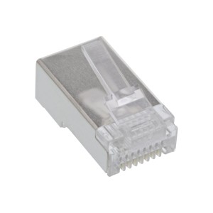 Wtyki męskie ekranowane 8P8C RJ45 do kabli okrągłych, 100szt. Pakiet