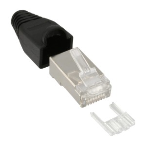 Złącze zaciskane RJ45 8P8C ekranowane z. gwintownica+zabezpieczenie przed zagięciami 100 szt.