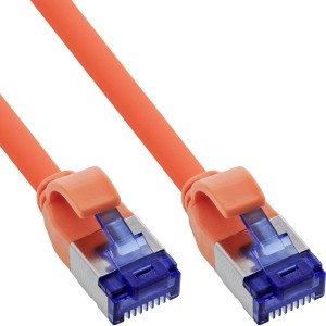 Kabel krosowy cienki, kat.6A, S/FTP, TPE (LSZH) elastyczny, PoE, pomarańczowy, 2m