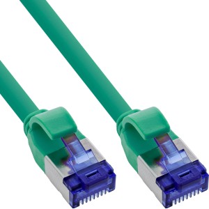 Kabel krosowy cienki, kat.6A, S/FTP, TPE (LSZH) elastyczny, PoE, zielony, 7,5m