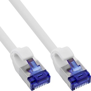 Kabel krosowy cienki, kat.6A, S/FTP, TPE (LSZH) elastyczny, PoE, biały, 15m