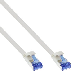 Kabel krosowy płaski, U/FTP, kat. 6A, TPE bezhalogenowy, biały, 0,5m