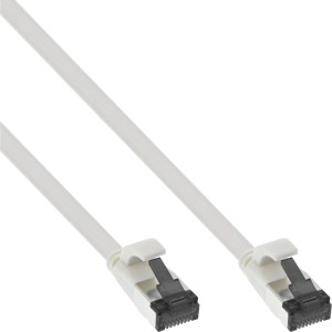 Kabel krosowy płaski, U/FTP, kat. 8.1, TPE bezhalogenowy, biały, 1m