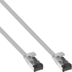 Kabel krosowy płaski, U/FTP, kat. 8.1, TPE bezhalogenowy, szary, 0,5m