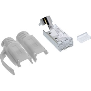Złącze zaciskane kat. 6A RJ45 ekranowane, 3 sztuki, szare, 100 sztuk