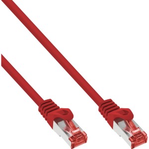 Kabel krosowy S/FTP PiMF kat.6 250 MHz PVC CCA czerwony 0,25 m