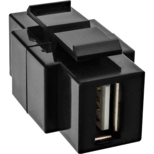 Moduł zatrzaskowy USB 2.0, USB 2.0 A żeńskie/żeńskie, biała obudowa