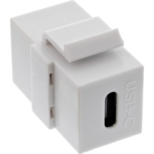 Moduł zatrzaskowy USB 3.1, USB-C F/F, obudowa biała