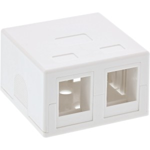 Puszka do montażu powierzchniowego dla Keystone 2x RJ45, biała
