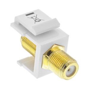 Adapter instalacyjny Keystone, na kabel satelitarny, 2 x gniazdo F, kolor biały