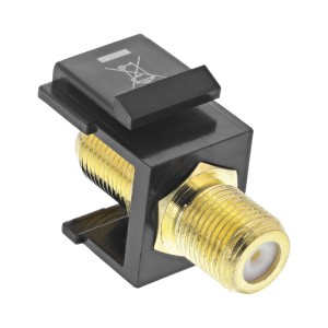 Adapter instalacyjny Keystone, na kabel satelitarny, 2 x gniazdo F, kolor czarny