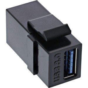 Moduł zatrzaskowy USB 3.1, USB-A F/F, obudowa czarna