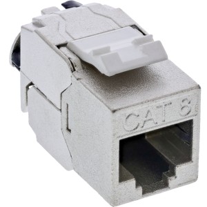 Wąskie gniazdo Keystone RJ45, SNAP-In, kat. 8.1, zintegrowana opaska kablowa