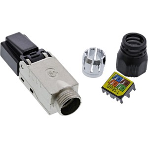 Wtyczka RJ45 kat.6A 500MHz, do montażu na miejscu, ekranowana, z zakrętką
