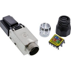 Wtyczka RJ45 kat. 8.1 2000 MHz, do montażu na miejscu, ekranowana, z zakrętką