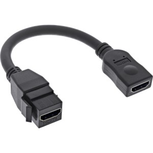 Kabel przejściowy HDMI Keystone 4K/60 Hz, HDMI A żeński/żeński, czarny, 0,2 m