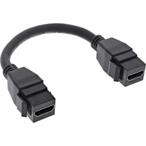 Kabel HDMI 2x Keystone 4K/60 Hz, HDMI A żeński/żeński, czarny, 0,2 m