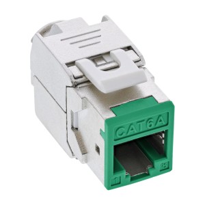 Gniazdo Keystone RJ45, ekranowane, kat. 6A, zielone, 8 szt
