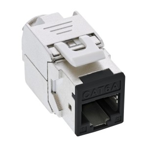 Gniazdo Keystone RJ45, ekranowane, kat. 6A, czarne, 8 szt